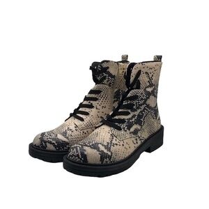Madden Girl Aleena Snakeskin Combat Boots 9.5M NWOT